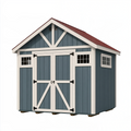 Abri de jardin 244 x 183 x 229 cm en bois bleu gris à double porte style grange