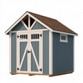 Abri de jardin 180 x 120 cm en bois bleu et blanc avec portes doubles style chalet