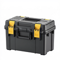 Boîte à outils 48 x 25 x 24 cm en polypropylène noir et jaune avec poignées et fermoirs