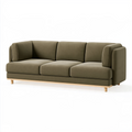 Canapé 3 places 220 x 90 x 82 cm en tissu vert kaki pour salon style contemporain