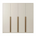 Armoire 4 portes 200 x 60 x 200 cm en bois composite beige à rainures verticales