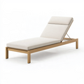 Chaise longue 200 x 70 cm en bois beige avec dossier réglable pour extérieur
