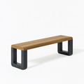 Banc 120 x 35 x 45 cm en bois brun et acier noir style industriel