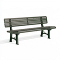 Banc de jardin 180 x 60 x 85 cm en acier vert à dossier pour extérieur