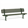 Banc de jardin 180 cm en acier vert foncé à dossier ajouré